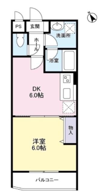 プレミール松庵(1DK/1階)の間取り写真
