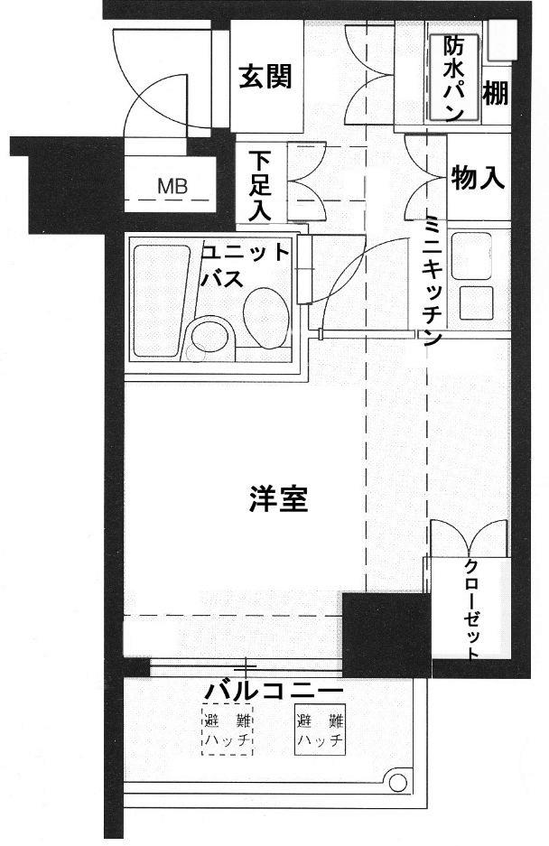 メインステージ大森海岸(1K/8階)の間取り写真