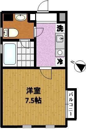 ベルクレール伍番館(1K/5階)の間取り写真
