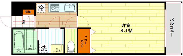MV.FM大阪放出II(1K/5階)の間取り写真