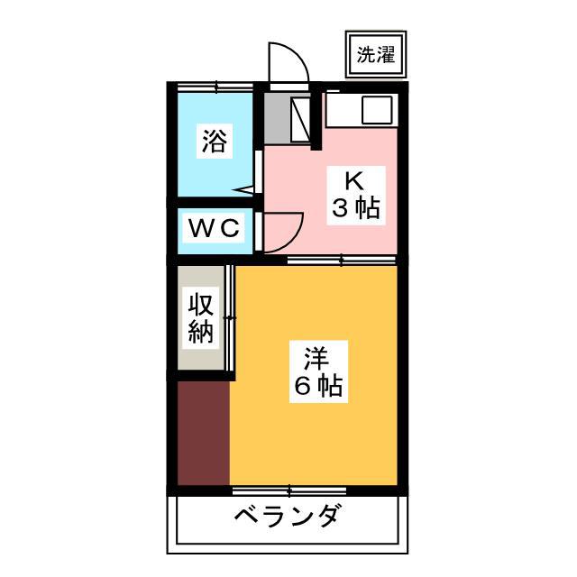 光ハイツ(1K/2階)の間取り写真