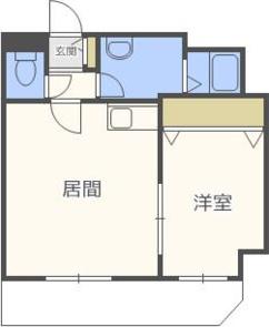 美工ビル(1LDK/2階)の間取り写真