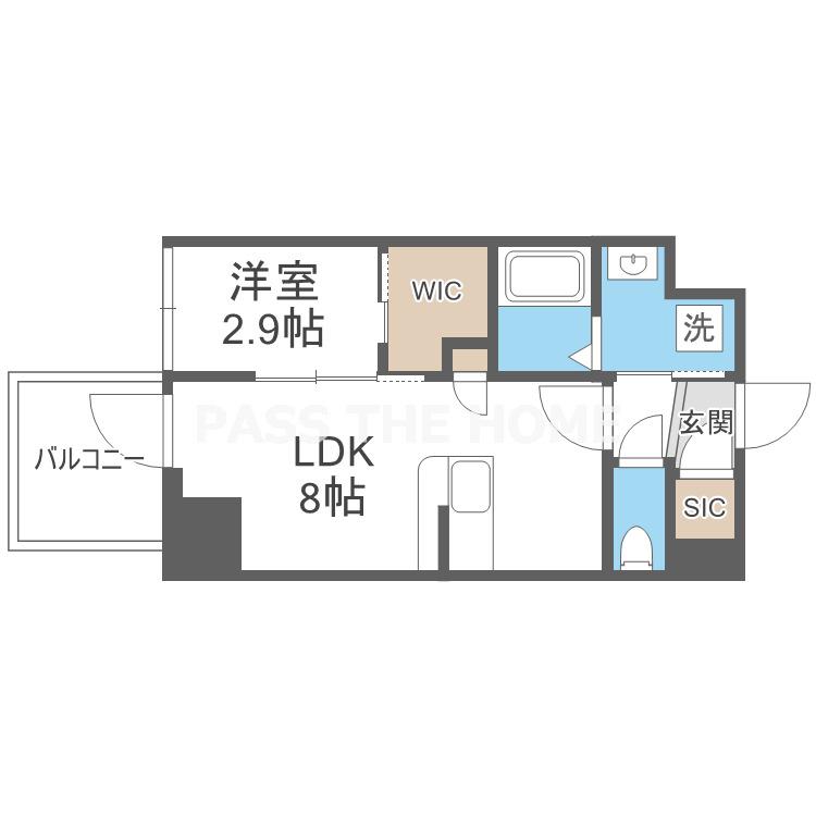 セレニテ東梅田アリエ(1LDK/7階)の間取り写真