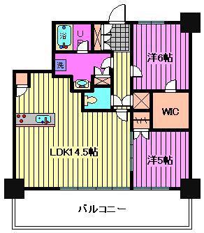 URAWA THE TOWER(2LDK/15階)の間取り写真
