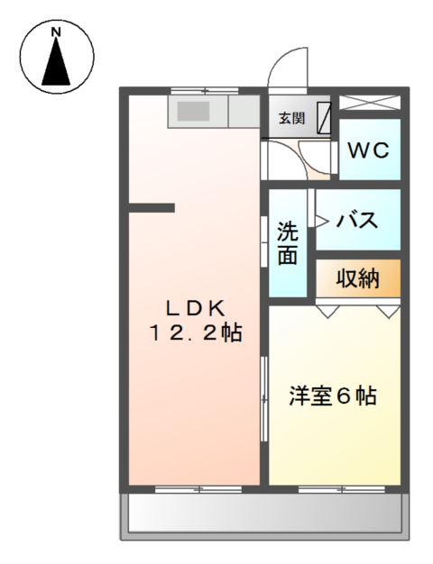 エポック弥生が丘II(1LDK/1階)の間取り写真