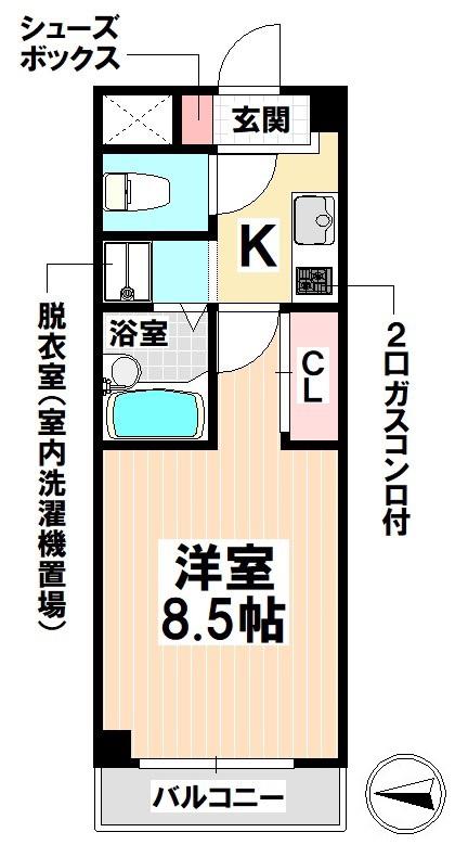 プロビデンス新瑞橋(1K/6階)の間取り写真