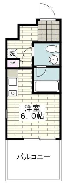 ウエストカミオ(ワンルーム/3階)の間取り写真