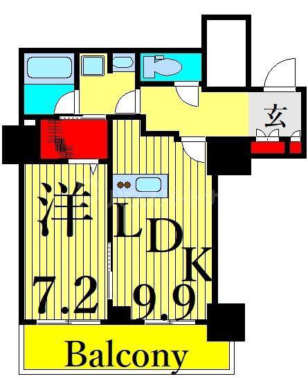 ロイヤルパークスタワー南千住(1LDK/15階)の間取り写真