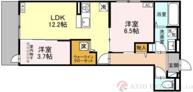 ラ・パーチェ江坂(2LDK/1階)の間取り写真