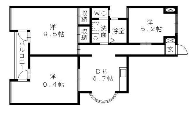 レインボープラザ(3DK/1階)の間取り写真