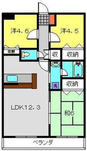 エスペラント・ハイツ・I(3LDK/3階)の間取り写真