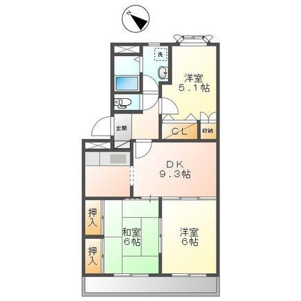 フェアーブリーズ 伊勢(3LDK/1階)の間取り写真