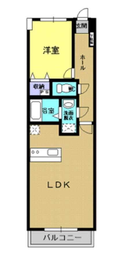 杉村ビル(1LDK/4階)の間取り写真