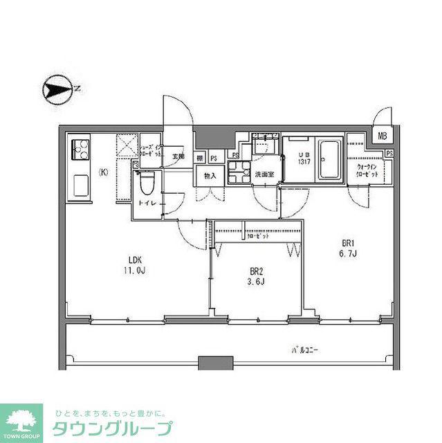 LA DOUCEUR秋葉原(2LDK/11階)の間取り写真