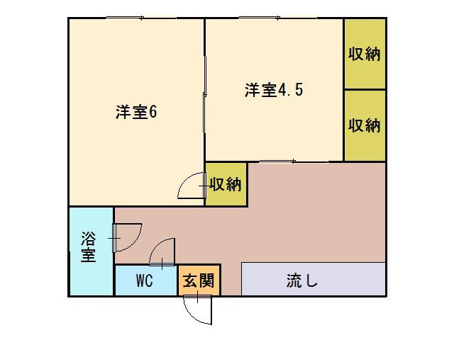 村上ハイツ(2K/2階)の間取り写真