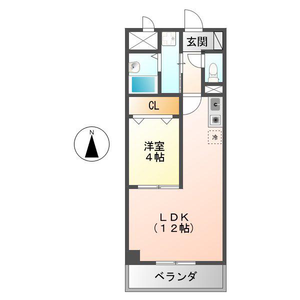 サンマール牛巻(1LDK/7階)の間取り写真