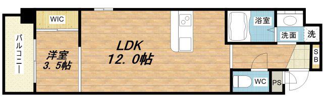 ウイルコート大今里西(1LDK/1階)の間取り写真