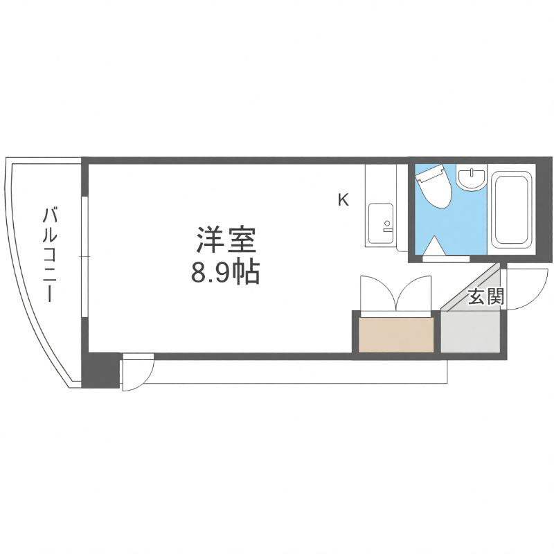 ソシエ山鼻(1DK/5階)の間取り写真