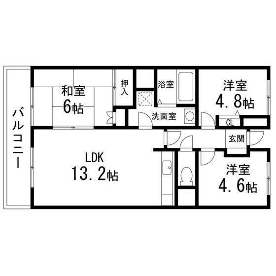ラフィーヌ清水(3LDK/4階)の間取り写真