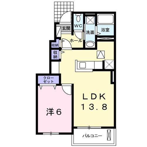 ラルシェ(1LDK/1階)の間取り写真