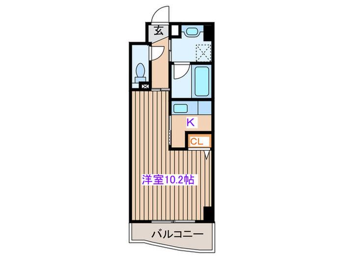 RONDINEII榴岡(1K/5階)の間取り写真