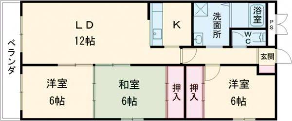 Jステージ日の出(3LDK/5階)の間取り写真