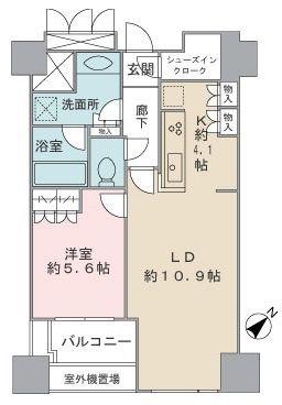 ウエストパークタワー池袋(1LDK/3階)の間取り写真