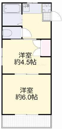 フローリッシュ神田町II(2K/4階)の間取り写真