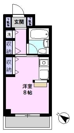 ジュネパレス新松戸第27(ワンルーム/4階)の間取り写真