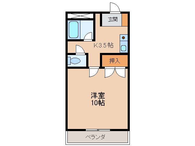 レジデンスええとこ(1K/3階)の間取り写真