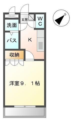 アイキューブ(1K/3階)の間取り写真