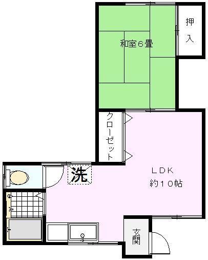 松見町永島荘(1LDK/1階)の間取り写真