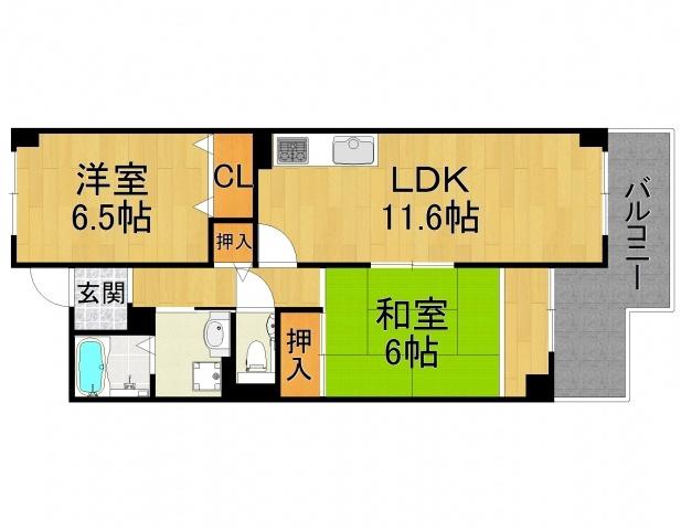 アンルーヴ(2LDK/3階)の間取り写真