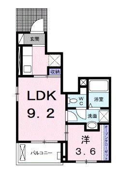 Q-フロンティアIII(1LDK/1階)の間取り写真
