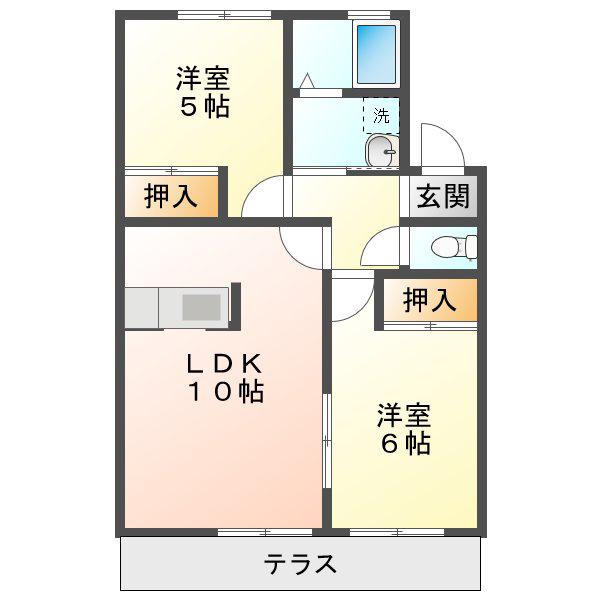 エル・フィールド(2LDK/1階)の間取り写真