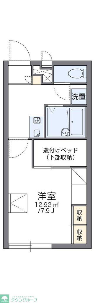 レオパレスLAFORETI(1K/2階)の間取り写真