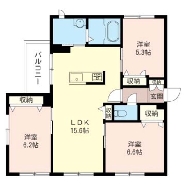 FELISEED(3LDK/3階)の間取り写真