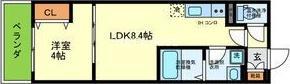 D PORTA CEREZO(1LDK/2階)の間取り写真