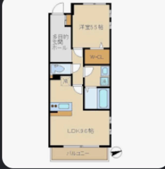 パラッツォSUD(1LDK/2階)の間取り写真