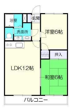 オアシス加納(2LDK/4階)の間取り写真