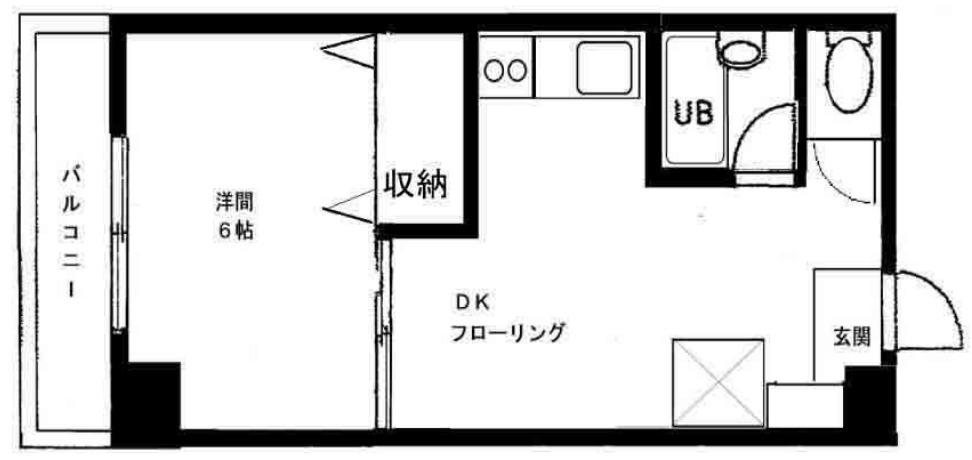 秀和マンション(1DK/3階)の間取り写真