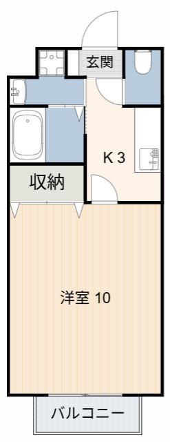 エスペランサ宮地(1K/2階)の間取り写真