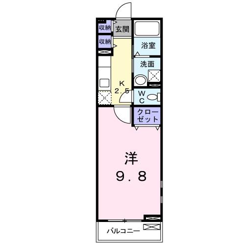 イート ハーブI(1K/2階)の間取り写真