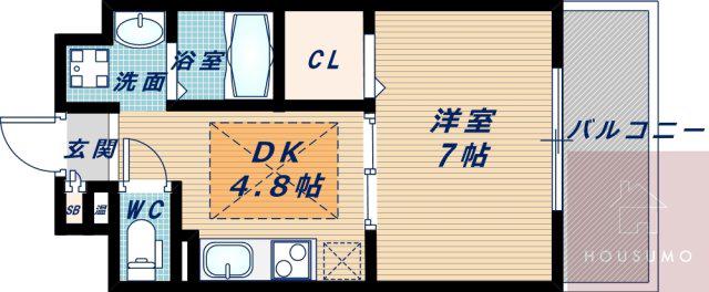 第18関根マンション(1DK/6階)の間取り写真