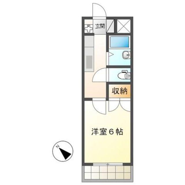 リヴィエールI(1K/4階)の間取り写真