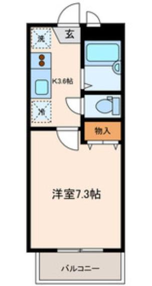 ザ ファーストプレイス(1K/1階)の間取り写真
