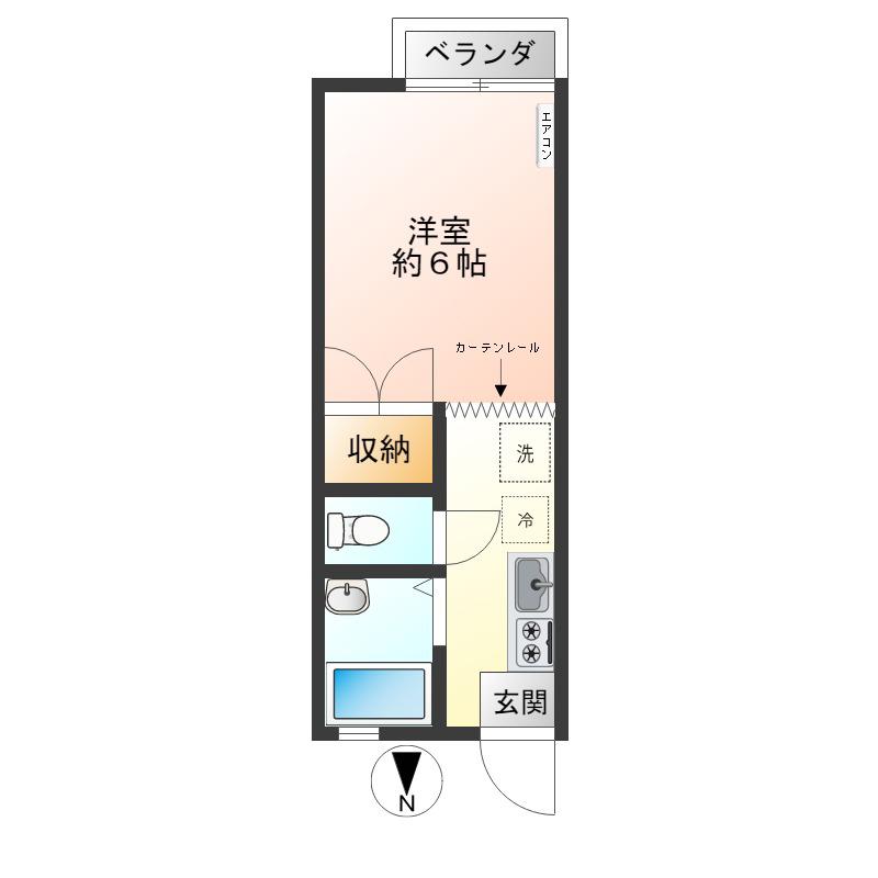 ハイツA(1K/1階)の間取り写真