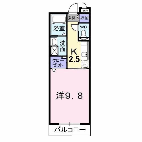 プラティークヌーヴォー(1K/3階)の間取り写真