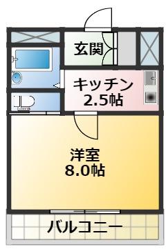 アーバン塩釜(1K/4階)の間取り写真
