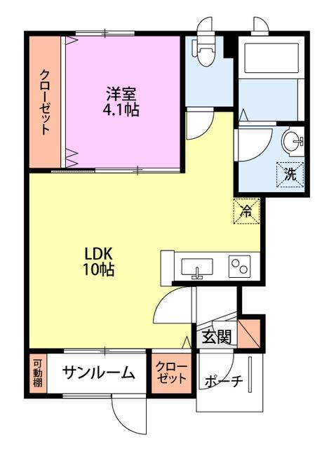 COMODOIII(1LDK/1階)の間取り写真